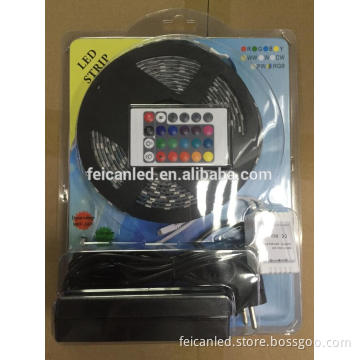 CE, ROHS blister package rgb led strip kit dc12v/24v waterproof 5050 flexible led strip rgb bendable light